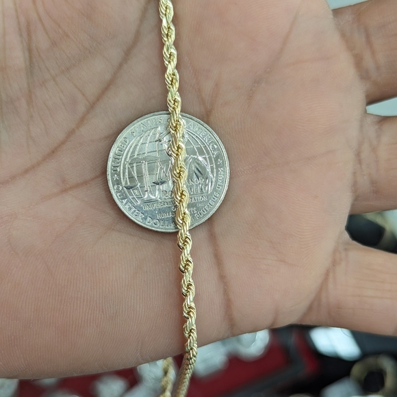 10kt real gold rope chain 2.9 mm 22 inches - Picture 5 of 10